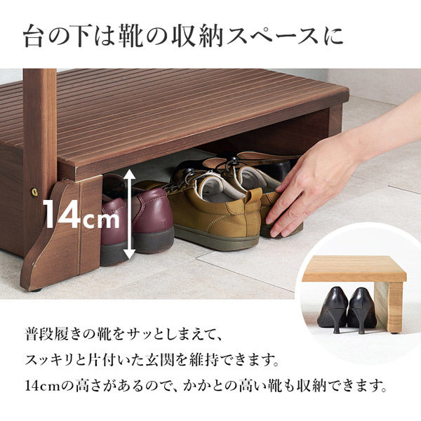 軒先渡し】萩原 手摺り付き玄関踏み台 MFD-6907DBR 1台（直送品