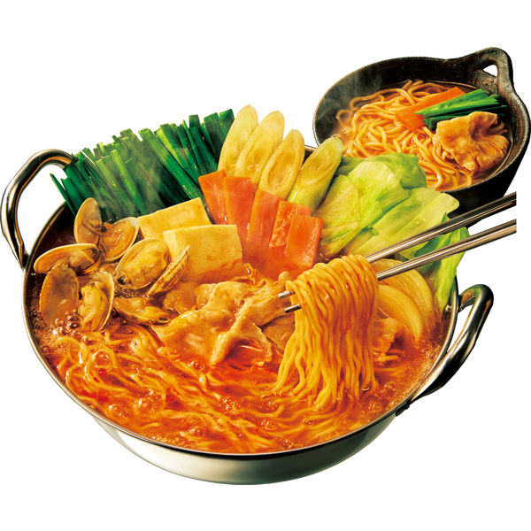 煮込みラーメン様① 二人前煮込みラーメン® 旨辛海鮮チゲ風｜商品情報｜味ひとすじ