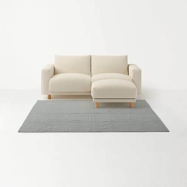 無印良品 抗菌キルティングラグこたつ下敷兼用・１９５×１９５ｃｍ・ライトベージュ 無印良品 洗いざらしの綿キルティングラグ こたつ下敷兼用 195