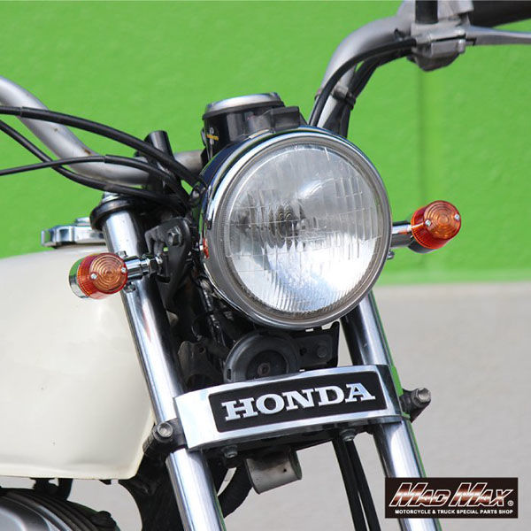 丸形ミニヨーロピアンウインカー シルバー/オレンジ M10×76mm