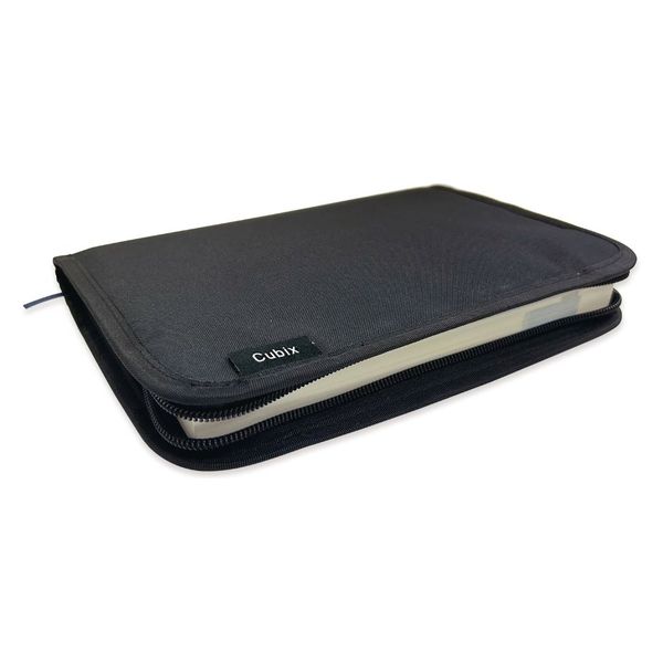 エムプラン ラウンドジップ ブックカバーN A5判サイズ ブラック 114042