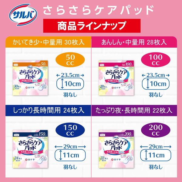 サルバ　さらさらケアパッド　たっぷり夜・長時間用　22枚入　12袋　おまとめ 大人用紙おむつ、介護用品、軽失禁用品等を販売している白十字ベターデイズ