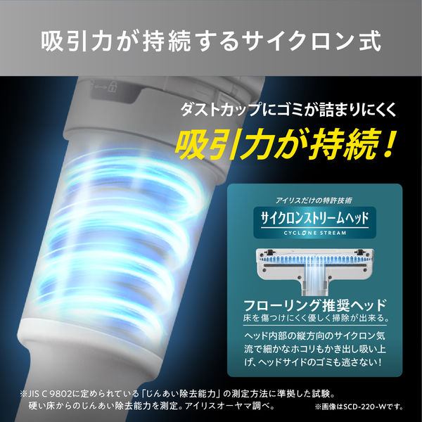 アイリスオーヤマ 充電式サイクロンスティッククリーナー SCD