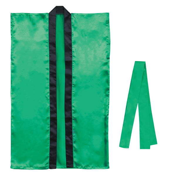 アーテック サテンロングハッピ 緑 L（ハチマキ付） 1150（直送品