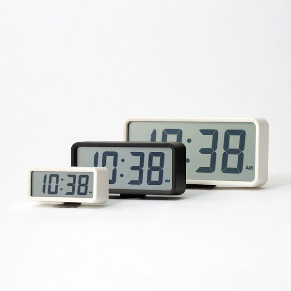 無印良品 デジタル時計 中（アラーム機能付） ホワイト 型番：MJ-DCMW1 