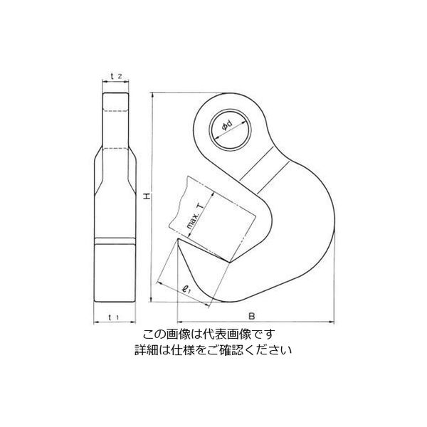 エスコ 10ton/150mm 大型吊フック EA987NK-3 1個（直送品） - アスクル