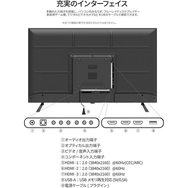 JAPANNEXT 43インチ ワイド 4K液晶ディスプレイ JN-IPS43U-M-H5 1台(直送品) JAPANNEXT 43インチ ワイド 4K液晶ディスプレイ JN-IPS43U-M-H5 1台(直送品)
