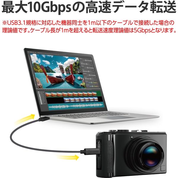 エレコム カメラ接続用USB3.1ケーブル(Type-Cタイプ)/0.5m/USB-A to