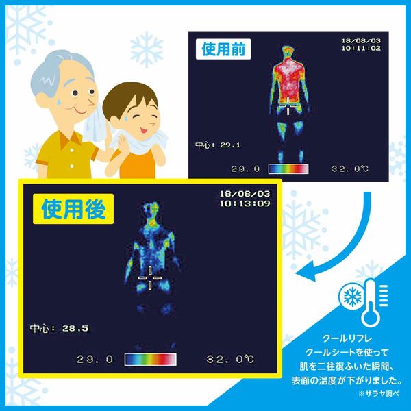 クールシート 詰替 35×30cm 汗拭き ボディ 冷感 冷却 タオル 大容量