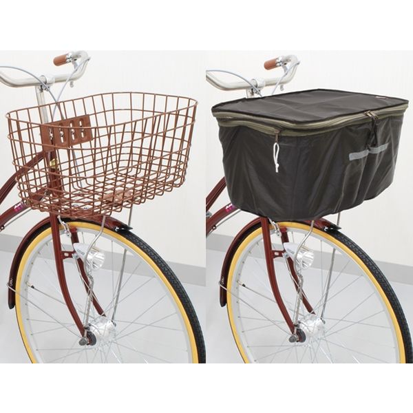川住製作所 2段式ワイド前カゴカバー ブラウン KW-770BR 1枚（直送品