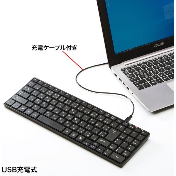 サンワサプライ ワイヤレススリムキーボード SKB-WL22BKN 1個 - アスクル