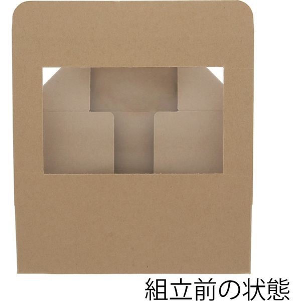 シモジマ 食品箱 ネオクラフト 窓付BOX L クラフト 004248045 1セット(20枚入×10袋 合計200枚)（直送品）