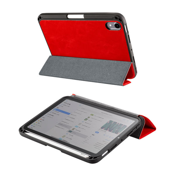 サンワサプライ iPad mini 2021 Apple Pencil収納ポケット付き