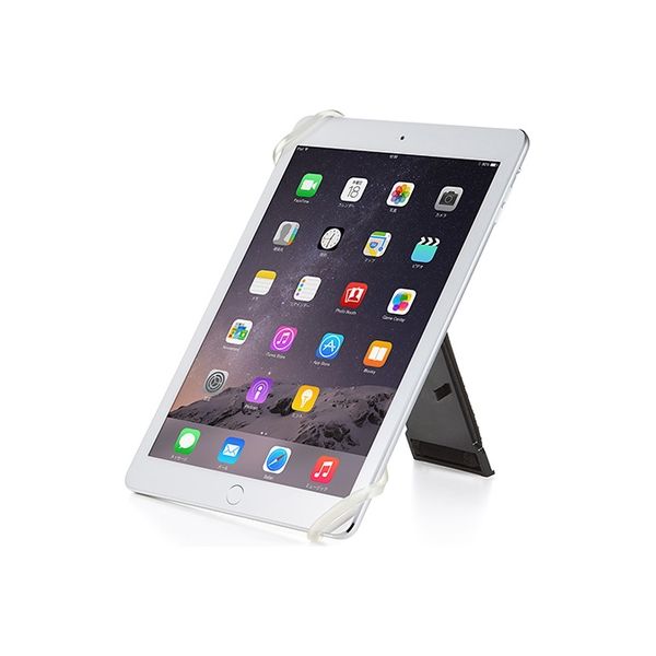 サンワダイレクト タブレットハンドホルダー（スタンド機能・10.5インチ iPad Pro、9.7インチiPa、iPad mini対応） 1個（直送品）