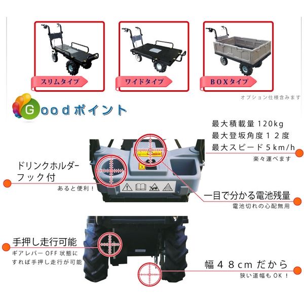 和コーポレーション 4輪電動エコキャリア スリムタイプ KT-8FRX（直送品） - アスクル