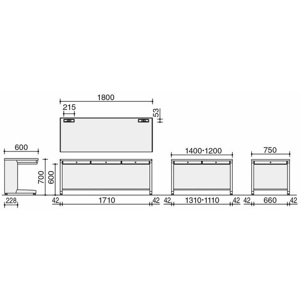 組立設置込】コクヨ BS+ セールスマンデスク 1人用 幅750×奥行600×高さ