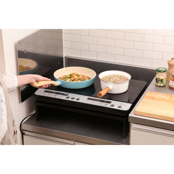 2口IHコンロ アイリスオーヤマ 2口IHコンロ IHK-W12-B（572248）（直送品） - アスクル