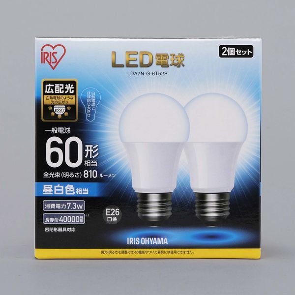 東芝 LDA7N-G 60W 2 昼白色 10個入／1箱 E26口金 LED電球 全方向タイプ