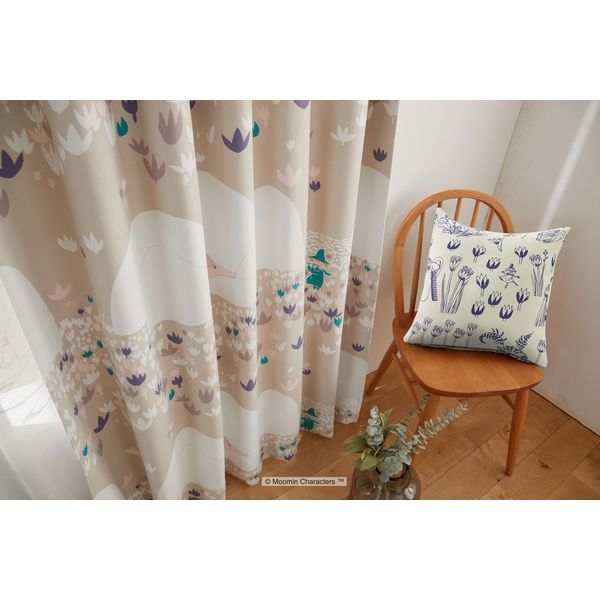 スミノエ　ムーミン　カーテン　スナフキン　2枚セット　ドレープ　ベージュ スミノエ ムーミン カーテン スナフキン 2枚セット ドレープ ベージュ