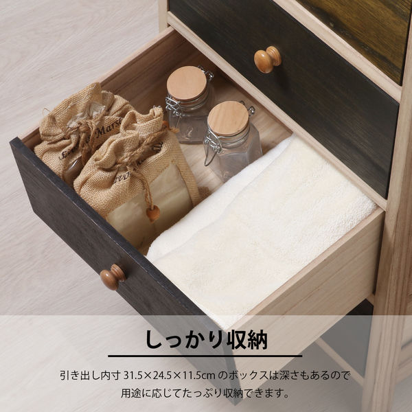 不二貿易 シンクエ2 カラフルチェスト 5段 桐製 幅400×奥行300