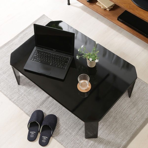 不二貿易 ルーチェ UVローテーブル 幅900×奥行600×高さ320mm ブラック