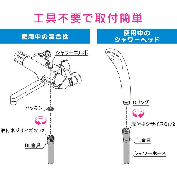 カクダイ ガオナ LIXIL(INAX)用シャワーホース 1.6m 10本入り (取付