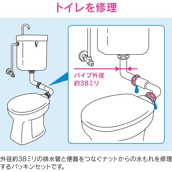 カクダイ ガオナ トイレ洗浄管用パッキン 10枚セット (水もれ修理 排水 
