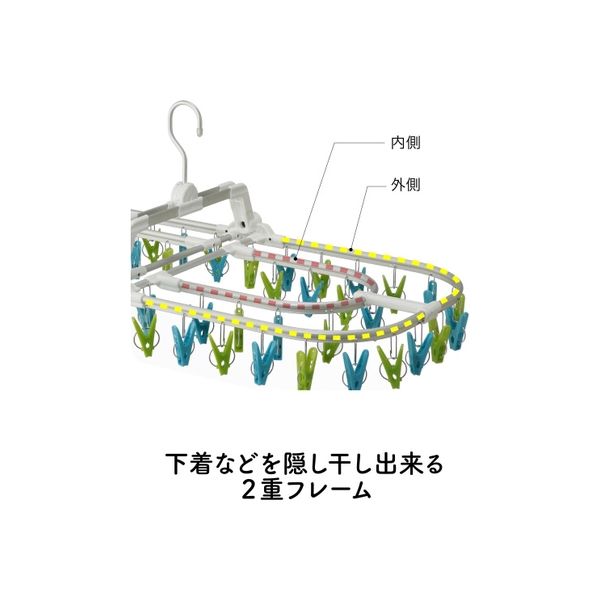 シービージャパン 洗濯 物干し ハンガー グリーン＆ブルー アルミ