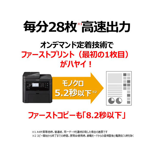 キヤノン A4モノクロレーザビームプリンターFAX複合機 Satera MF266dn 1台 コピー/スキャン/FAX Canon キャノン