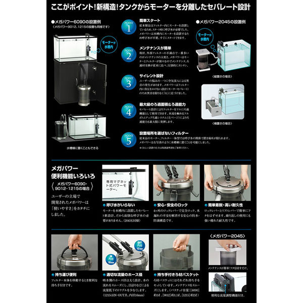 ジェックス メガパワー 9012 水槽用外部フィルター 2250000453650 1個