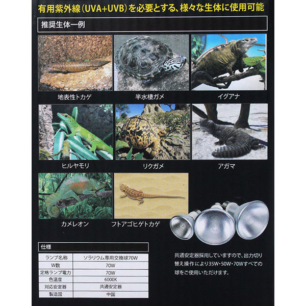 ゼンスイ ソラリウム 交換球 70W - 爬虫類、両生類生体