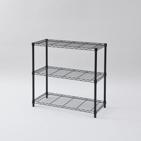 山善 YAMAZEN メタルシェルフ 幅865×奥行390×高さ850mm ブラック ICM