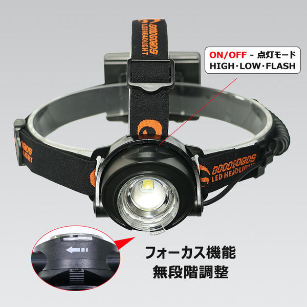 グッド・グッズ LEDヘッドライト HL-50TR 1個（直送品） - アスクル