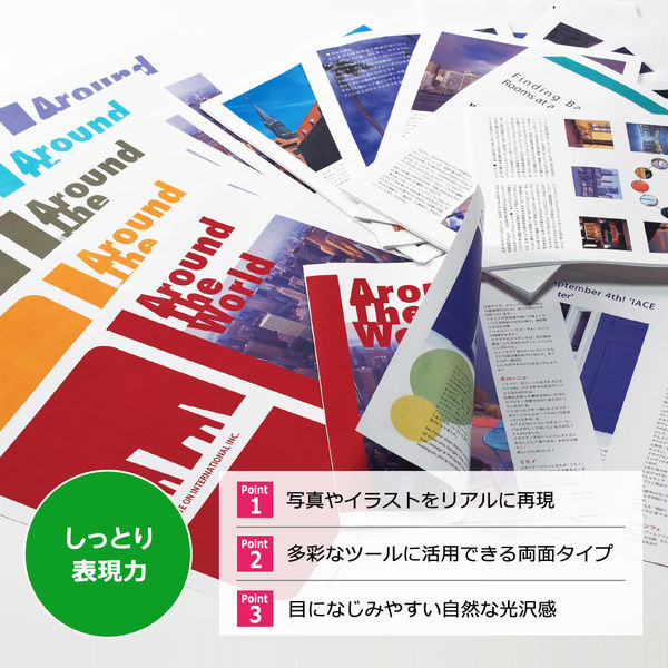 プラス カラーレーザ用紙 両面マット紙 A4 中厚口 56205 1冊（100枚入