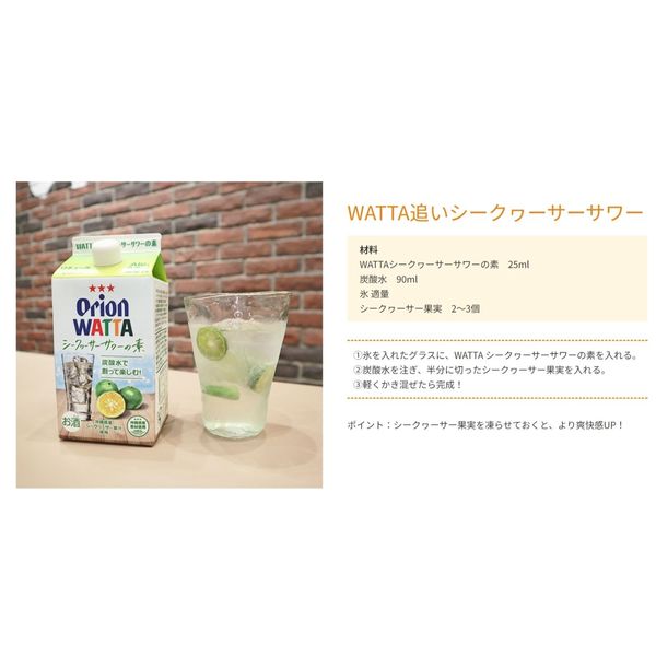 WATTA（ワッタ） シークヮーサー サワーの素 パック 900ml 1本