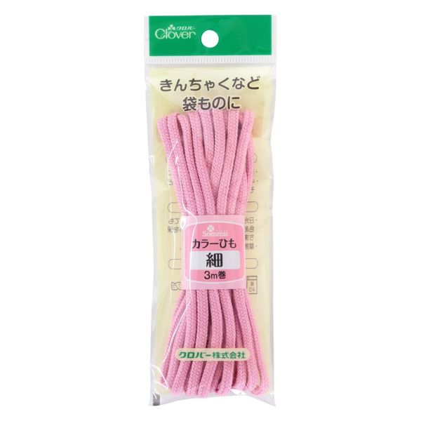 クロバー Clover カラーひも 細 3m巻 ピンク 26-135 CL26-135 1