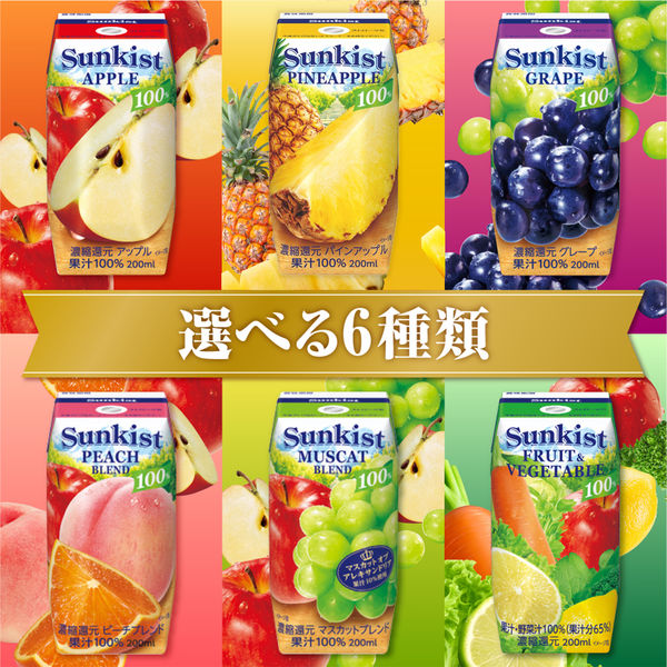 森永 サンキスト 100％ パインアップル 200ml 1セット（48本