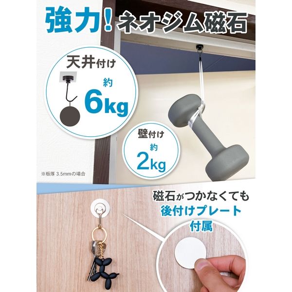 ジット マグッピ 強力マグネットフック シルバー MGF-S4 1パック