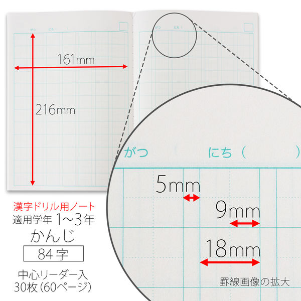 日本ノート カレッジアニマル学習帳 漢字ドリル用ノート セミB5