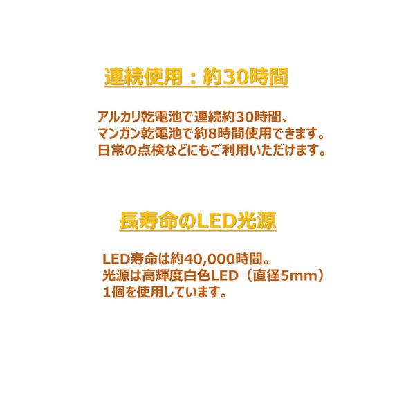 LED常備灯 懐中電灯 東芝 非常灯 防災 安全対策 蓄光リング付 KFL-321（W） 10P 1箱（10本）