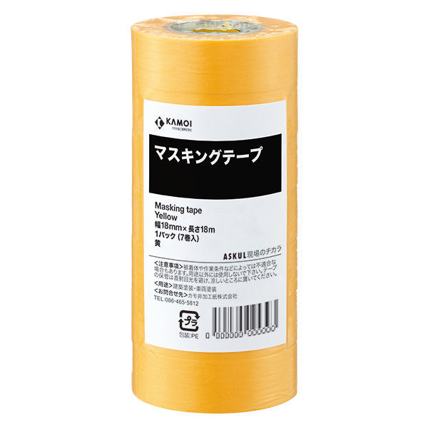 カモ井加工紙 「現場のチカラ」 マスキングテープ 24mm×18m 白 1セット