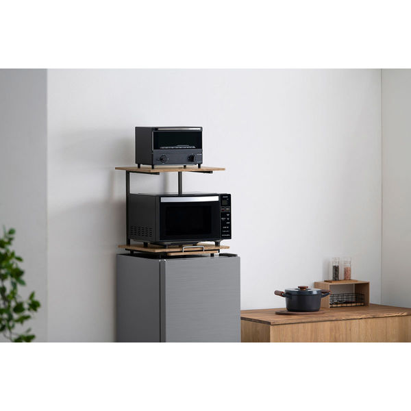 アイリスオーヤマ 冷蔵庫上ラック ブラック/アッシュブラウン RUR-480R