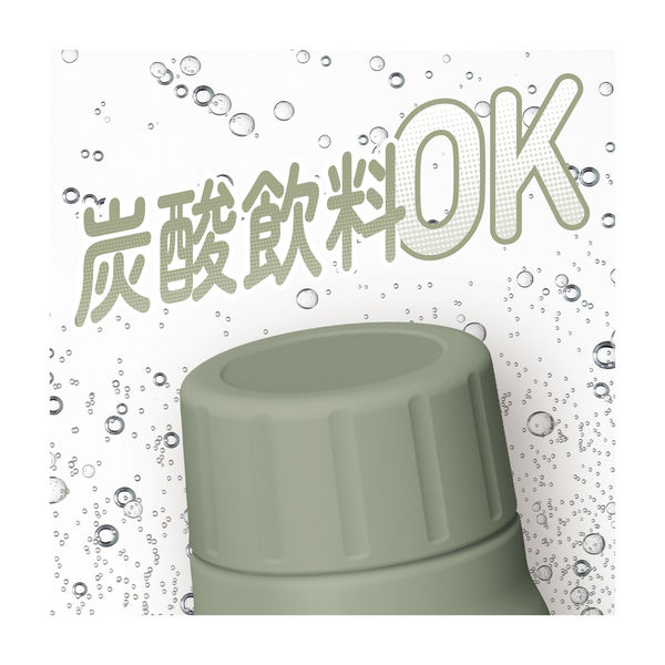 サーモス（THERMOS）保冷炭酸飲料ボトル カーキ 500ml FJK-500 KKI 1個 - アスクル