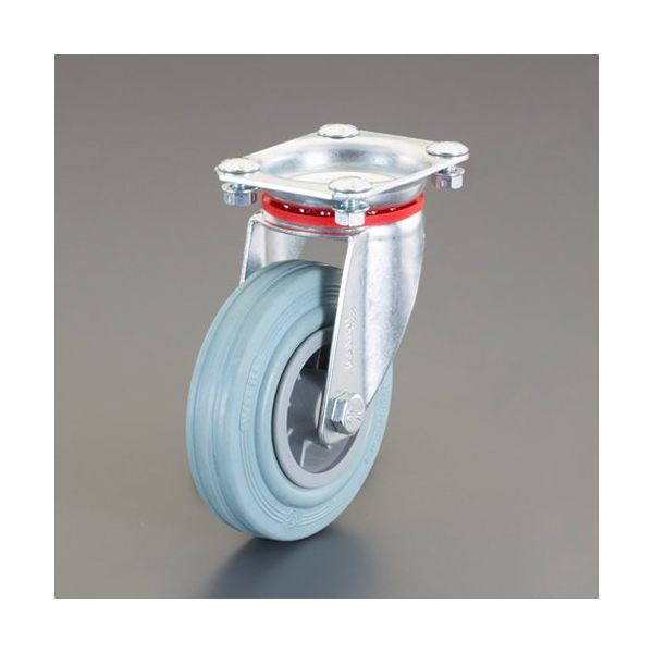 エスコ 200mm キャスター(自在金具/ゴムタイヤ) EA986CG-200 1個（直送品）