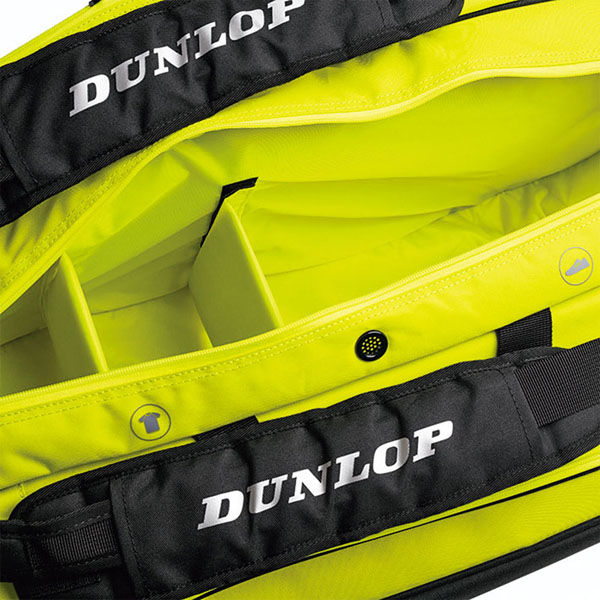 DUNLOP(ダンロップ) テニス ラケットバッグ ラケット12本収納可 ブラックイエロー DTC2280 1個（直送品）