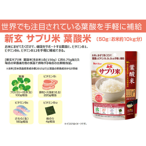 新玄 サプリ米葉酸米 50g 1個 ハウス食品 - アスクル