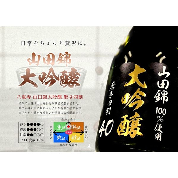 八重寿 山田錦大吟醸 磨き四割 300ml 1ケース（12本） 八重寿銘