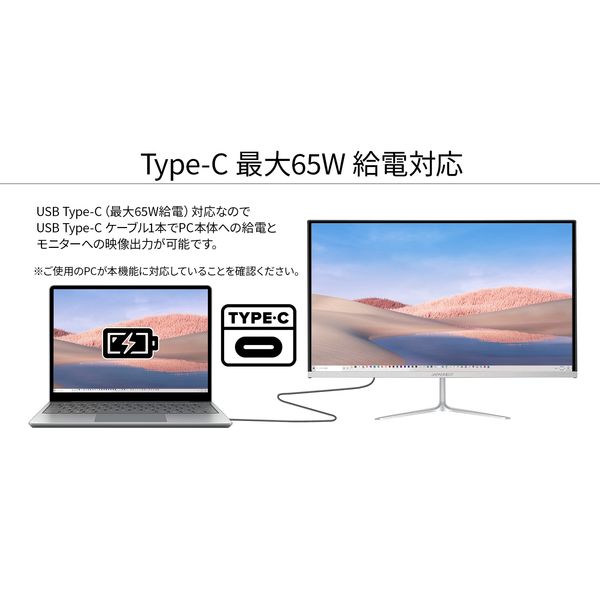 JAPANNEXT 21.5インチ Type-C対応モニター JN-IPS215F-C65W ホワイト 1