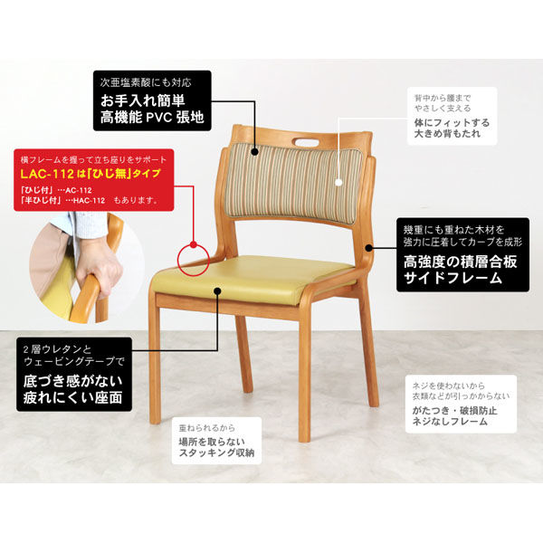 軒先渡し】貞苅椅子製作所 Careシリーズ 高齢者向け軽量肘無し