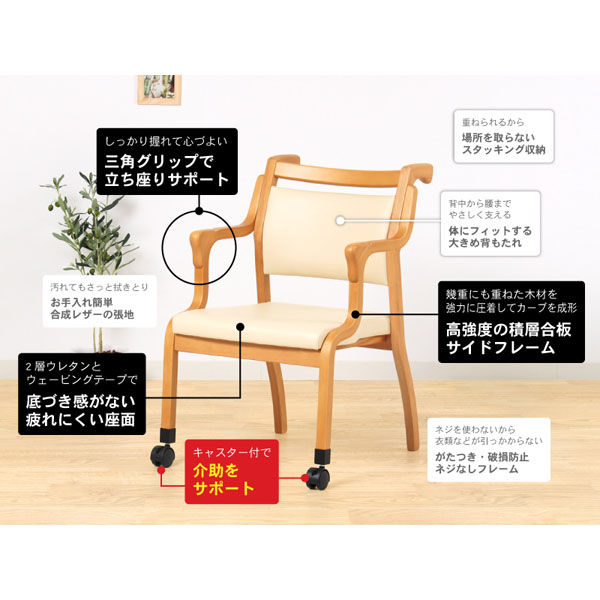 軒先渡し】貞苅椅子製作所 Careシリーズ 高齢者向け前脚